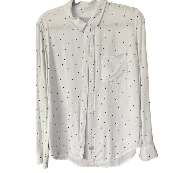 RAILS White Rocsi Mini Stars Button Down Shirt Sz M - Picture 2 of 8